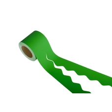 EduCraft Scalloped Paper Border Rolls - Green - 57mm x 100m